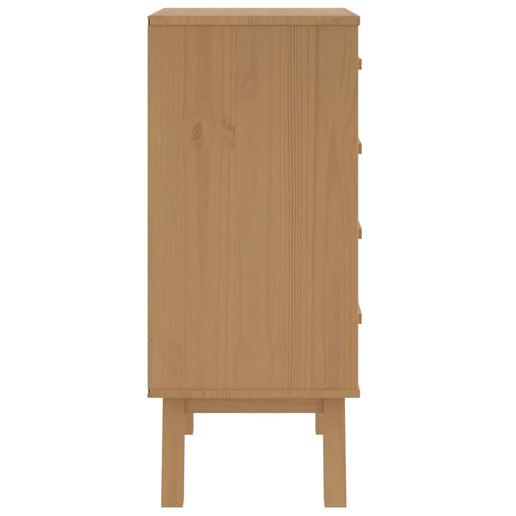 Bedside Cabinet OLDEN Brown Solid Wood Pine
