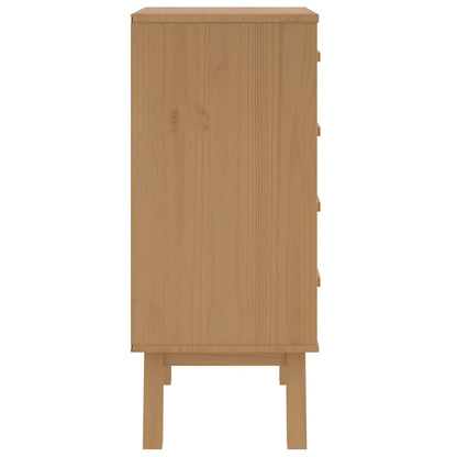 Bedside Cabinet OLDEN Brown Solid Wood Pine