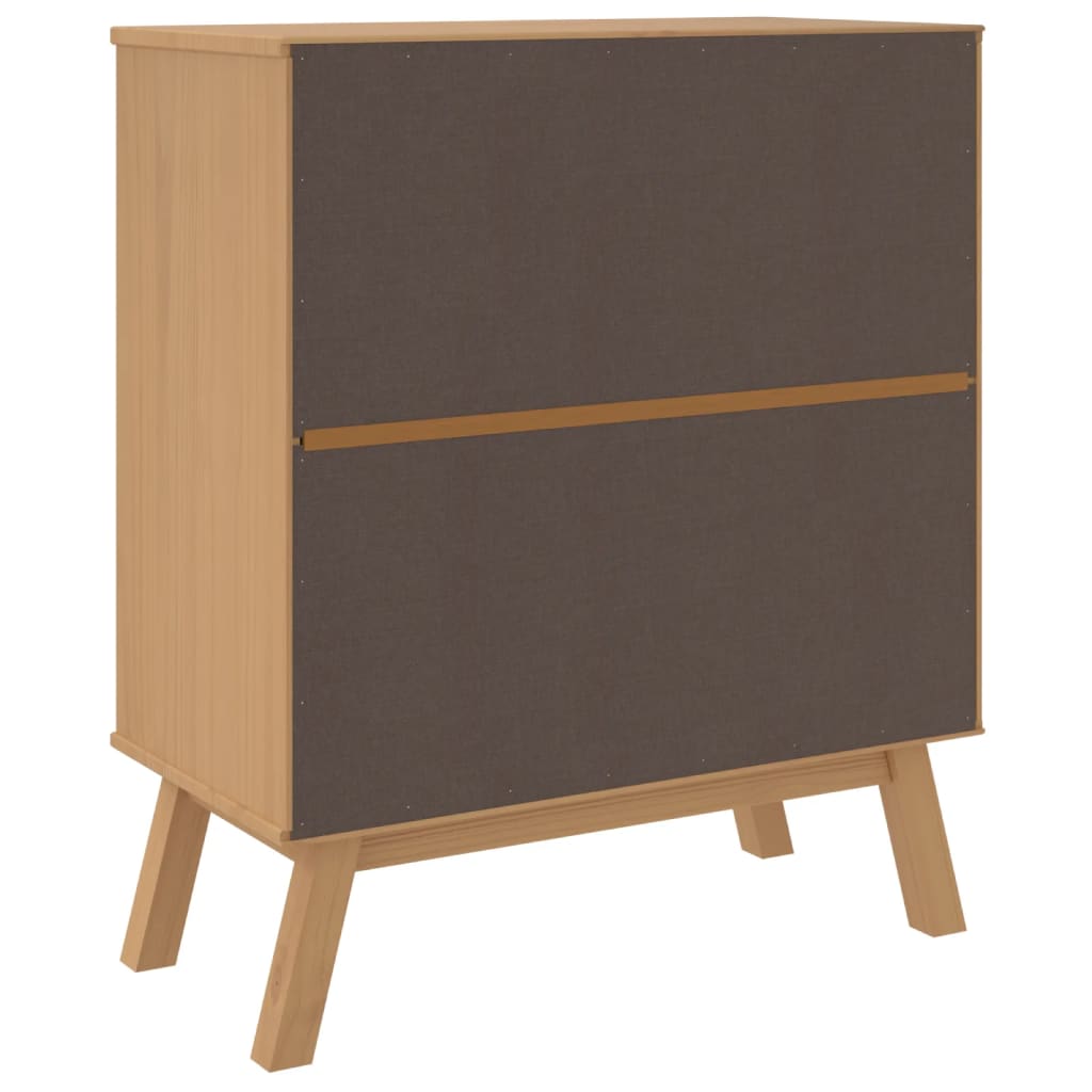 vidaXL Drawer Cabinet Grey and brown Solid pine wood with a wax finish