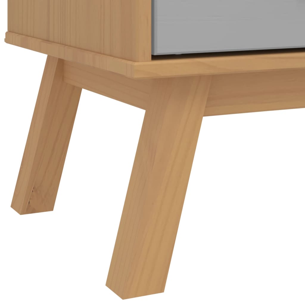 vidaXL Drawer Cabinet Grey and brown Solid pine wood with a wax finish