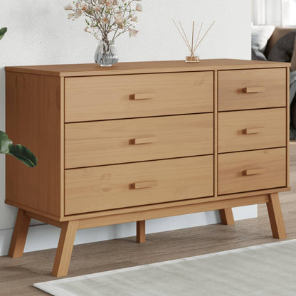 Drawer Cabinet OLDEN Brown Solid Wood Pine
