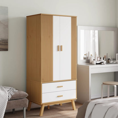 vidaXL Wardrobe White and brown
