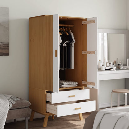 vidaXL Wardrobe White and brown