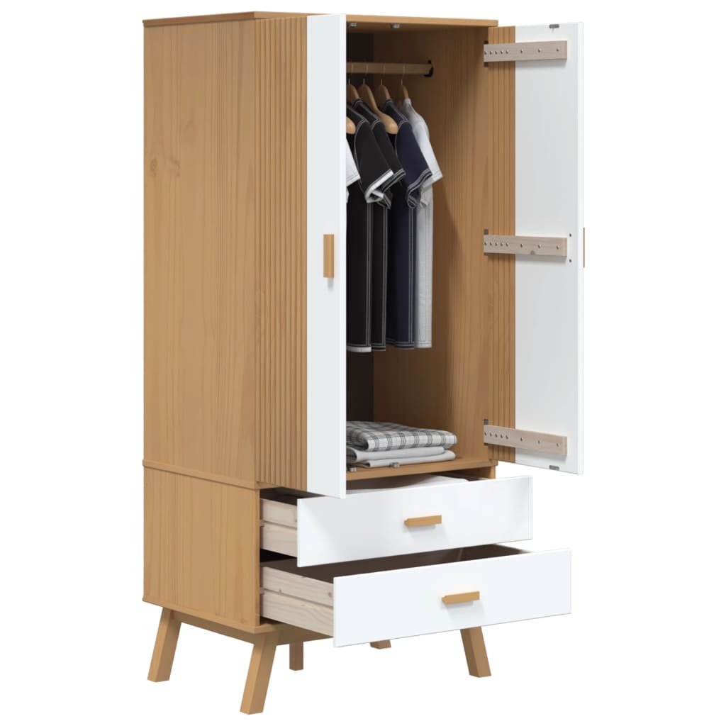 vidaXL Wardrobe White and brown