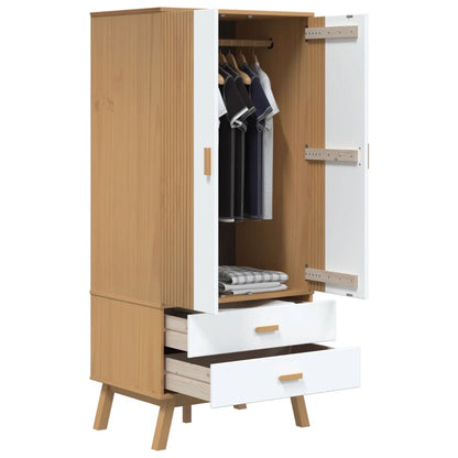 vidaXL Wardrobe White and brown