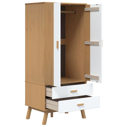 vidaXL Wardrobe White and brown