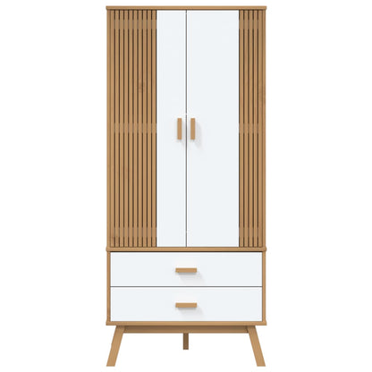 vidaXL Wardrobe White and brown