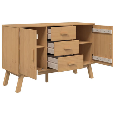 Sideboard OLDEN Brown 44.9"x16.9"x28.9" Solid Wood Pine