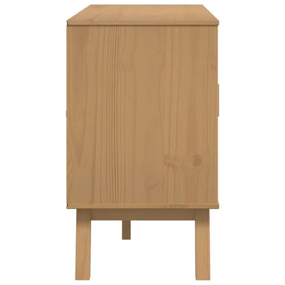 Sideboard OLDEN White and Brown 44.9"x16.9"x28.9" Solid Wood Pine