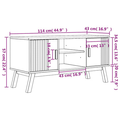TV Cabinet OLDEN Brown 114x43x57 cm Solid Wood Pine