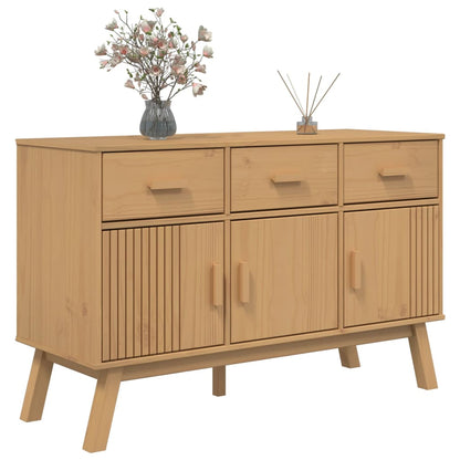 Sideboard Brown Solid pinewood with a wax finish, engineered wood