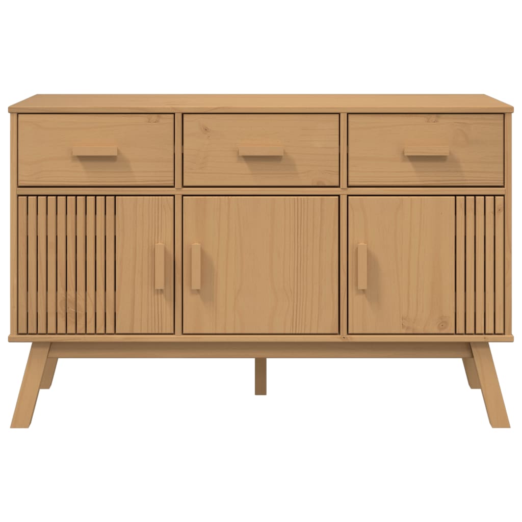 Sideboard Brown Solid pinewood with a wax finish, engineered wood