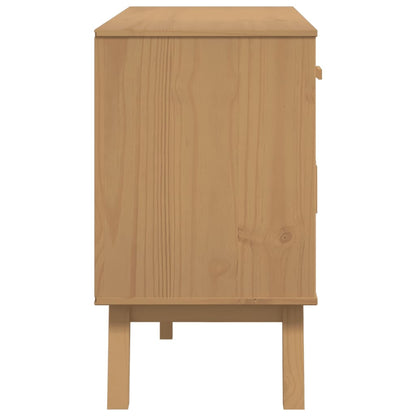Sideboard Brown Solid pinewood with a wax finish, engineered wood