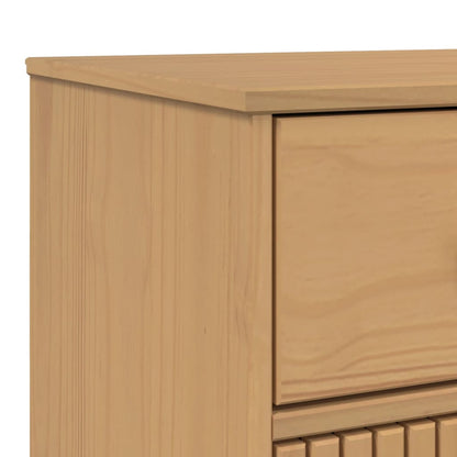 Sideboard Brown Solid pinewood with a wax finish, engineered wood
