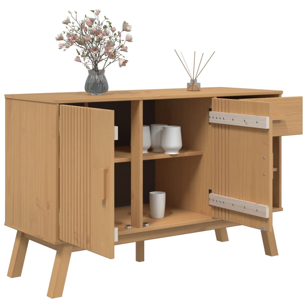 vidaXL Sideboard Brown Solid pine wood Medium Sideboard Rectangular