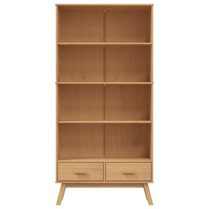 Bookcase 4-Tier OLDEN Brown Solid Wood Pine