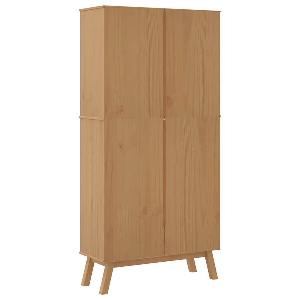 Bookcase 4-Tier OLDEN Brown Solid Wood Pine