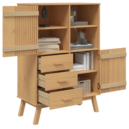 Highboard OLDEN Brown 85x43x125 cm Solid Wood Pine