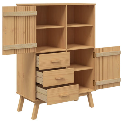 Highboard OLDEN Brown 85x43x125 cm Solid Wood Pine