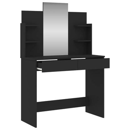 Dressing Table | Black | Engineered wood, Glass | 96x39x142 cm