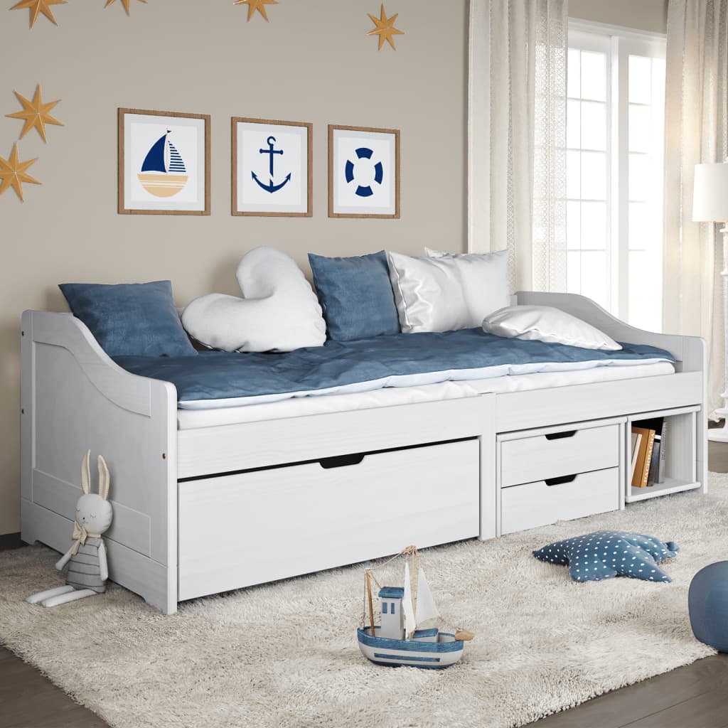 Day Bed | White | Solid pinewood, engineered wood | Single | Day Bed