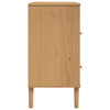 Sideboard SENJA Rattan Look Brown 80x40x80 cm Solid Wood Pine
