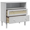 Sideboard SENJA Rattan Look White 80x40x80 cm Solid Wood Pine