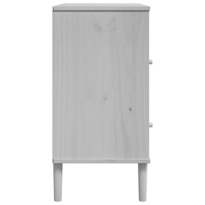 Sideboard SENJA Rattan Look White 80x40x80 cm Solid Wood Pine