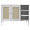 Sideboard SENJA Rattan Look White 112x40x80cm Solid Wood Pine