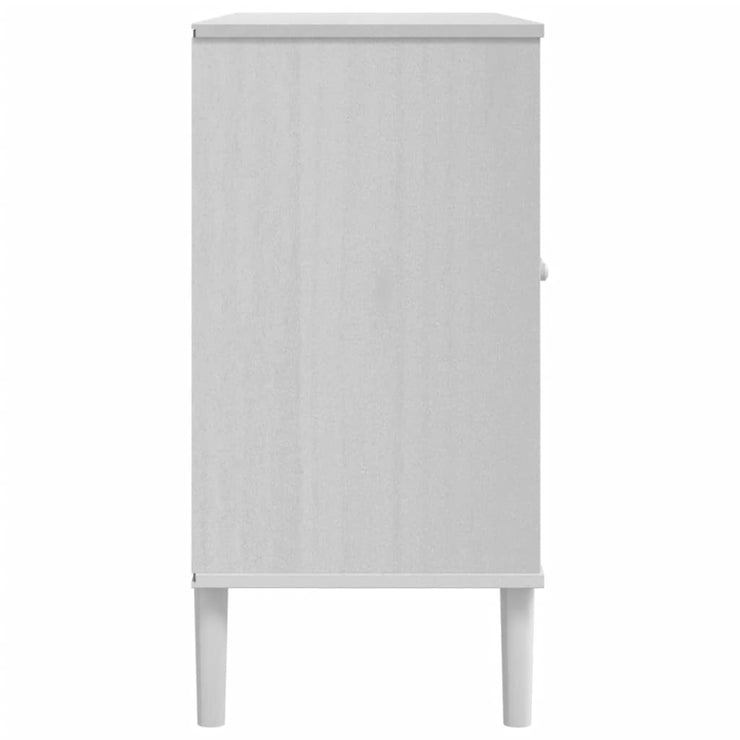 Sideboard SENJA Rattan Look White 112x40x80cm Solid Wood Pine
