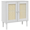 Sideboard SENJA Rattan Look White 80x35x80 cm Solid Wood Pine