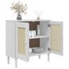 Sideboard SENJA Rattan Look White 80x35x80 cm Solid Wood Pine