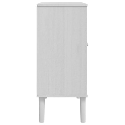 Sideboard SENJA Rattan Look White 80x35x80 cm Solid Wood Pine