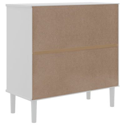 Sideboard SENJA Rattan Look White 80x35x80 cm Solid Wood Pine