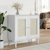 Sideboard SENJA Rattan Look White 80x35x80 cm Solid Wood Pine