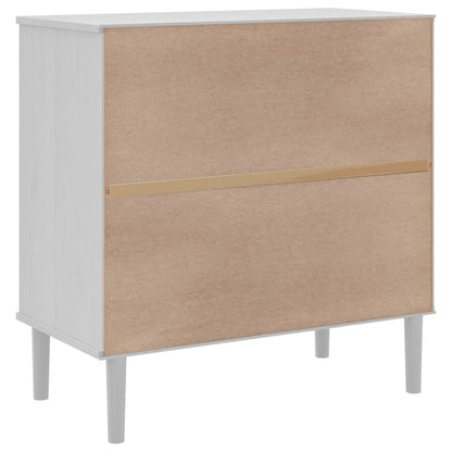 Sideboard SENJA Rattan Look White 80x40x80 cm Solid Wood Pine
