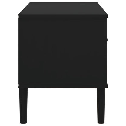 TV Stand SENJA Rattan Look Black 41.7"x15.7"x19.3" Solid Wood Pine