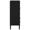 Highboard SENJA Rattan Look Black 90x40x112cm Solid Wood Pine
