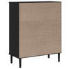 Highboard SENJA Rattan Look Black 90x40x112cm Solid Wood Pine