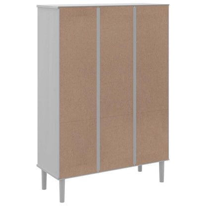 Bookcase SENJA Rattan Look White 90x35x130 cm Solid Wood Pine
