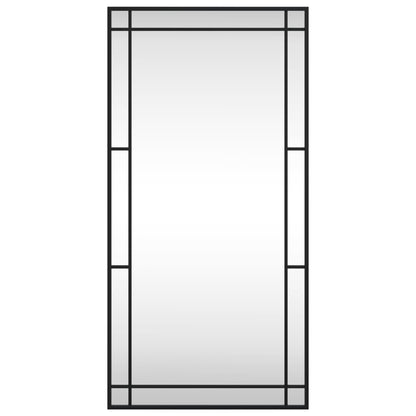 Wall Mirror Black 50x100 cm Rectangle Iron