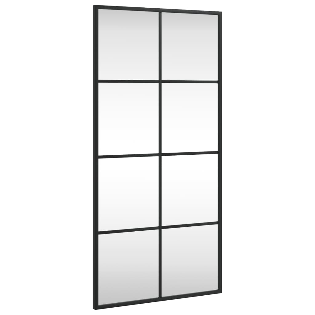 Wall Mirror Black 40x80 cm Rectangle Iron