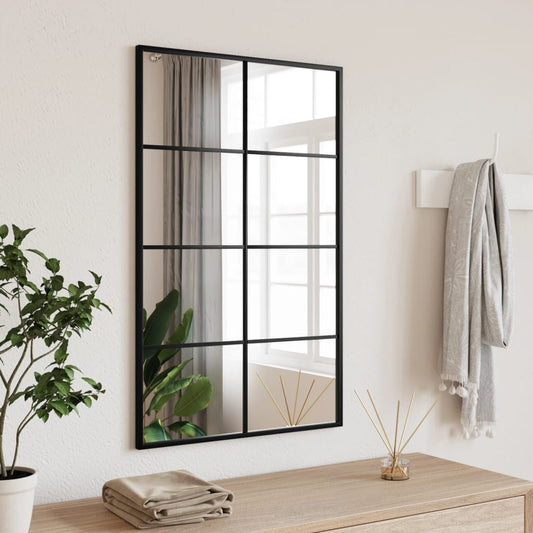 Wall Mirror Black 19.7"x31.5" Rectangle Iron