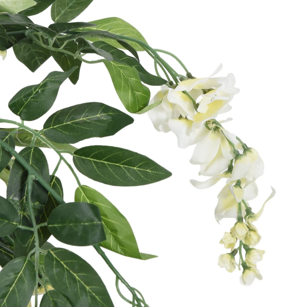Artificial Wisteria Tree 1470 Leaves 200 cm Green and White