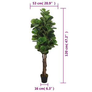 Artificial Fiddle Leaf Fig Tree 134 Leaves 120 cm Green