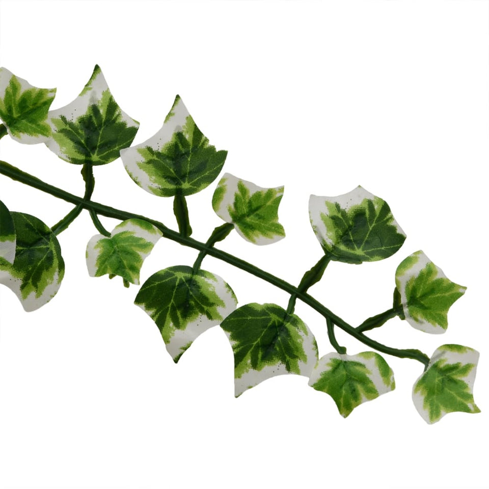 Artificial Hanging Plants 12 pcs 339 Leaves 90 cm Green and White