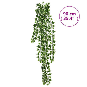 Artificial Hanging Plants 12 pcs 339 Leaves 90 cm Green and White