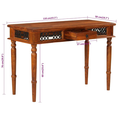 Desk with Drawer 110x50x76 cm Solid Wood Acacia