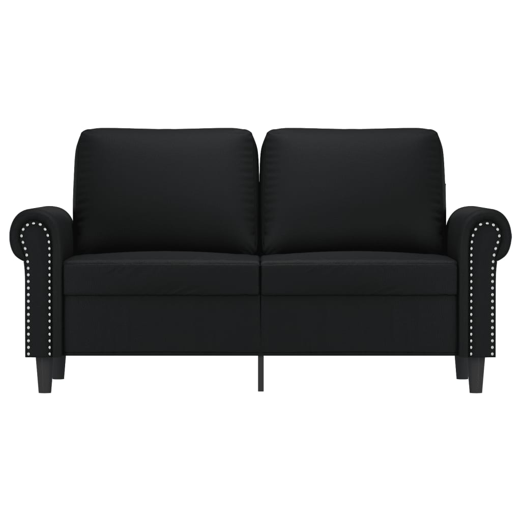 2-seater Sofa Black Faux leather, Metal, Foam 2-seater Durable