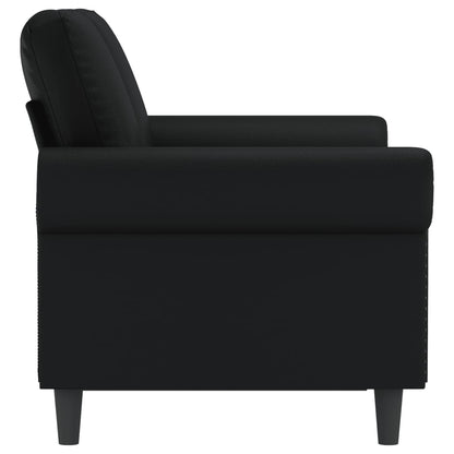 2-seater Sofa Black Faux leather, Metal, Foam 2-seater Durable